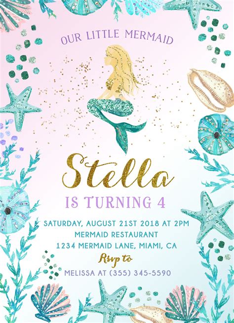 Free Mermaid Invitation Templates
