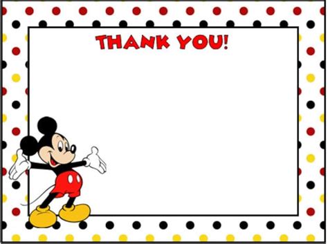 Free Mickey Mouse Thank You Card Template