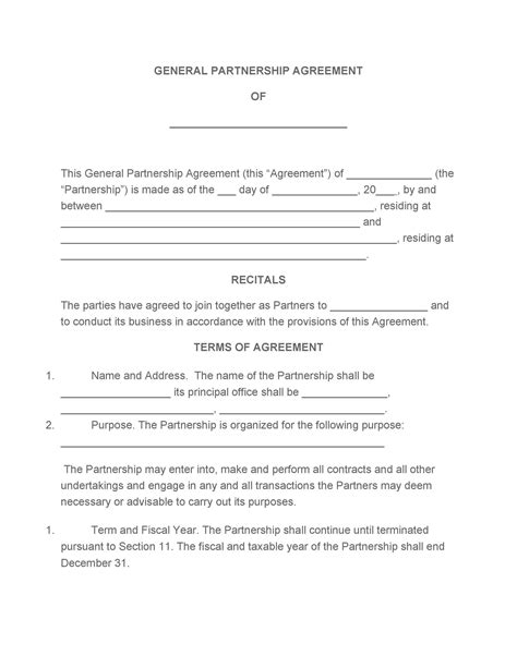 Free Partnership Contract Template