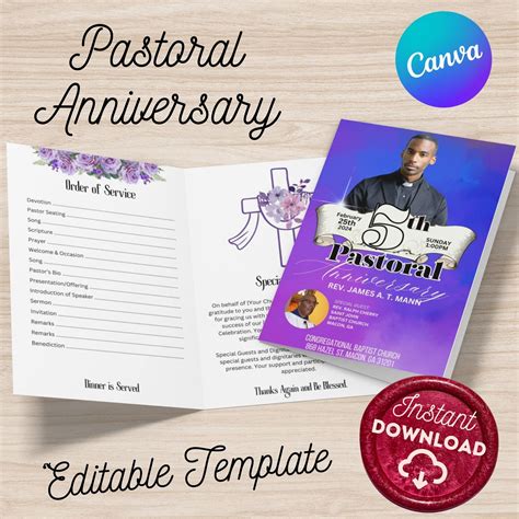 Free Pastor Anniversary Program Template