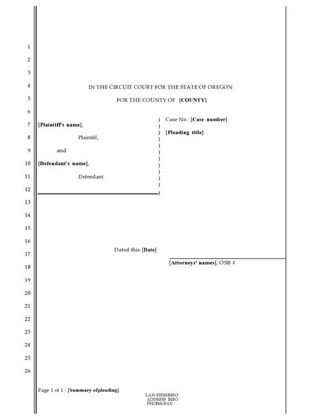 Free Pleading Paper Template Word