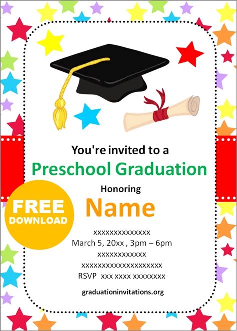 Free Preschool Graduation Invitation Templates For Word