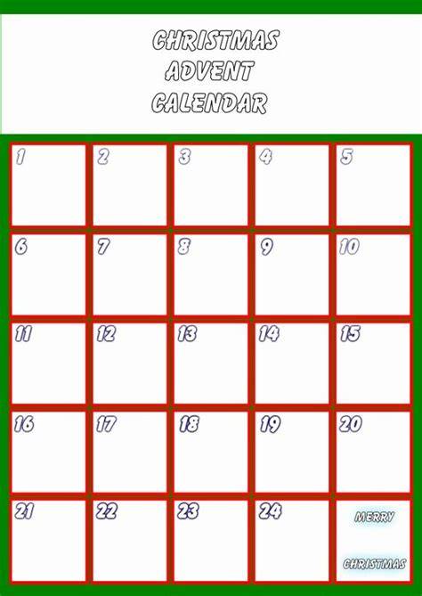 Free Printable 12 Days Of Christmas Calendar Template