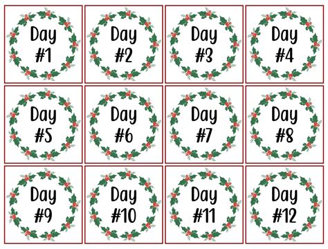 Free Printable 12 Days Of Christmas Printable Tags