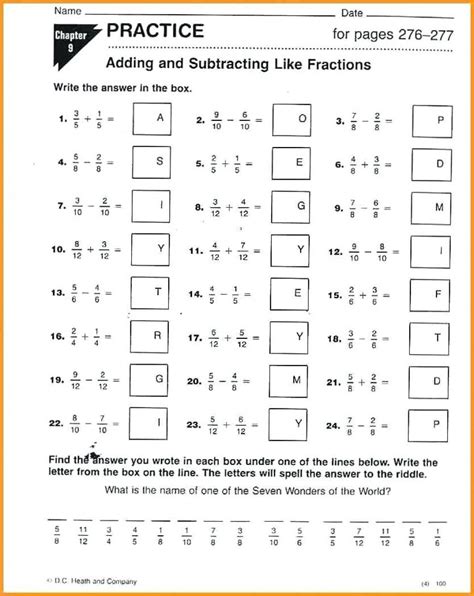 Free Printable 7th Grade Math Worksheets