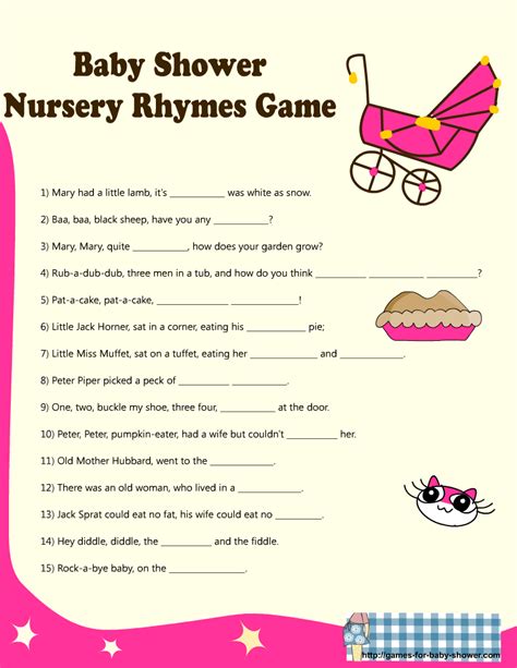 Free Printable Baby Shower Games With Answer Key