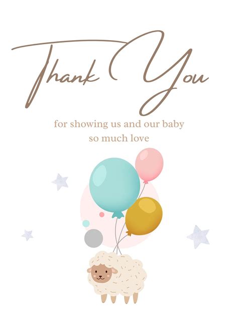 Free Printable Baby Shower Thank You Card Templates