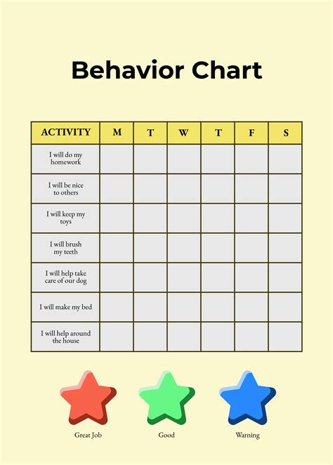 Free Printable Behavior Chart Template