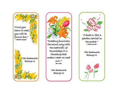 Free Printable Bookmark Template