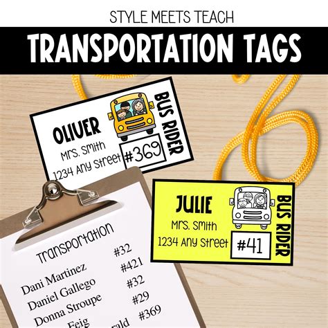 Free Printable Bus Tags For Students