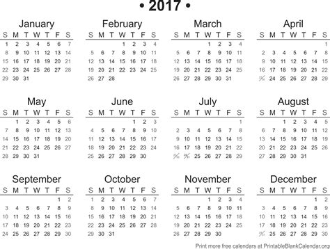 Free Printable Calendar 2017 I Can Write On