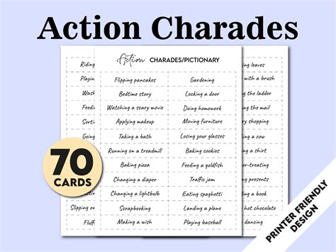 Free Printable Charades Game Cards