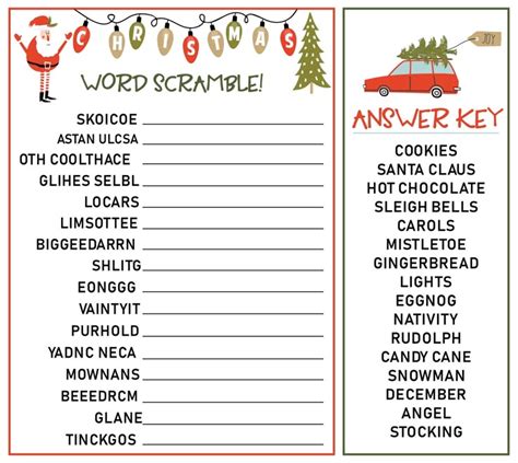 Free Printable Christmas Games With Answer Key