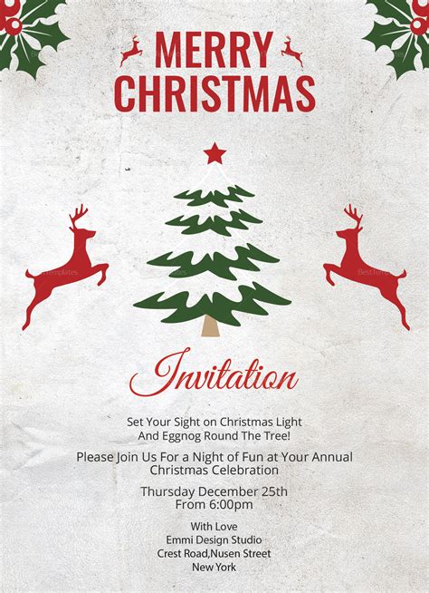 Free Printable Christmas Invitations