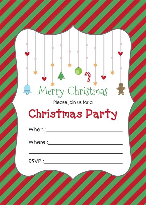 Free Printable Christmas Invites Templates