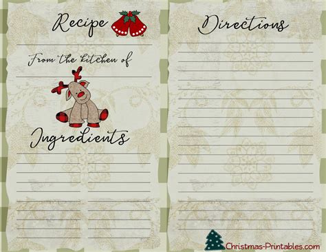 Free Printable Christmas Recipe Cards