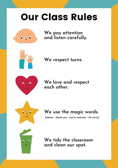 Free Printable Classroom Rules For Preschool