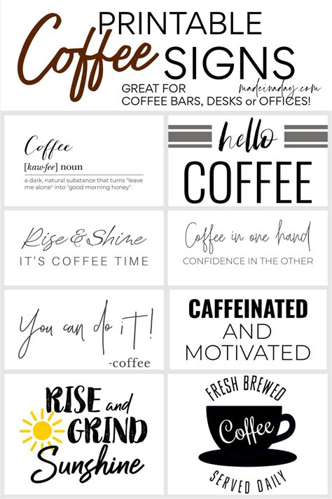 Free Printable Coffee Bar Signs