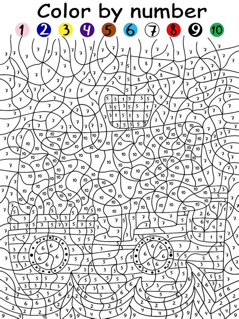 Free Printable Coloring By Number Pages For Adults