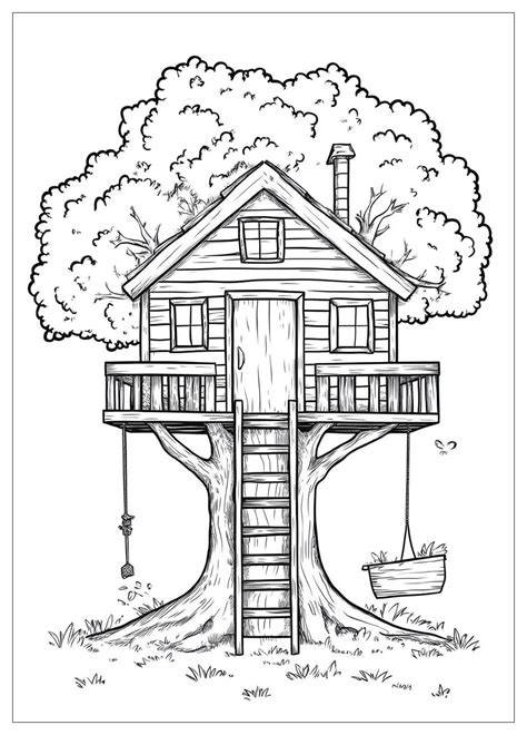Free Printable Coloring Pages Of Treehouses For Girls