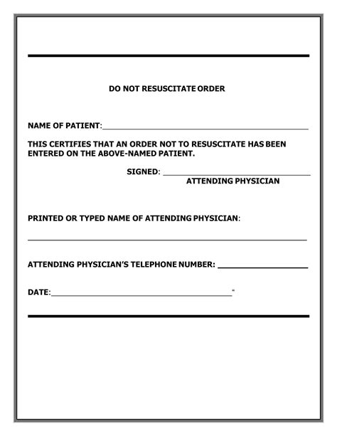 Free Printable Dnr Form
