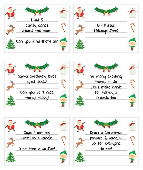 Free Printable Elf On The Shelf Notes