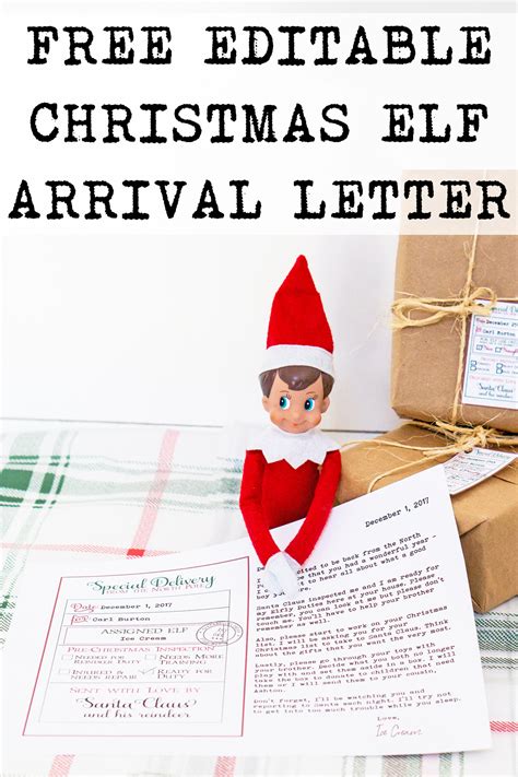 Free Printable Elf On The Shelf Return Letter