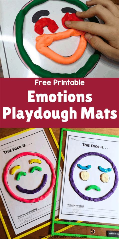 Free Printable Emotions Playdough Mats
