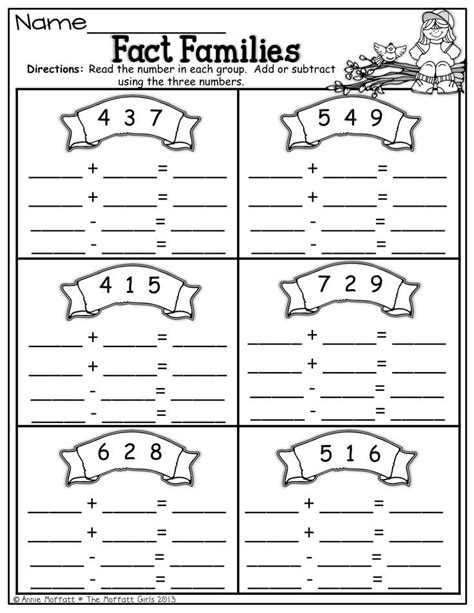 Free Printable Fact Family Worksheets For Second Grade