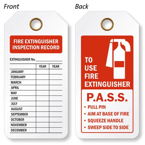 Free Printable Fire Extinguisher Inspection Tags