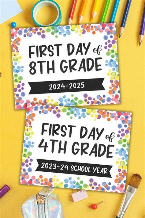 Free Printable First Day Of School Signs 2018