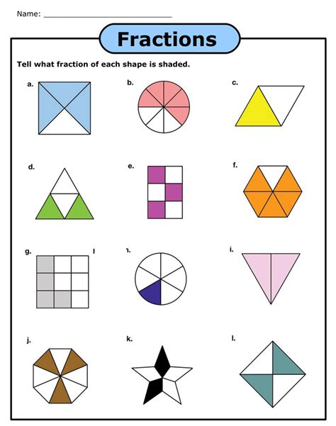 Free Printable Fraction Sheets