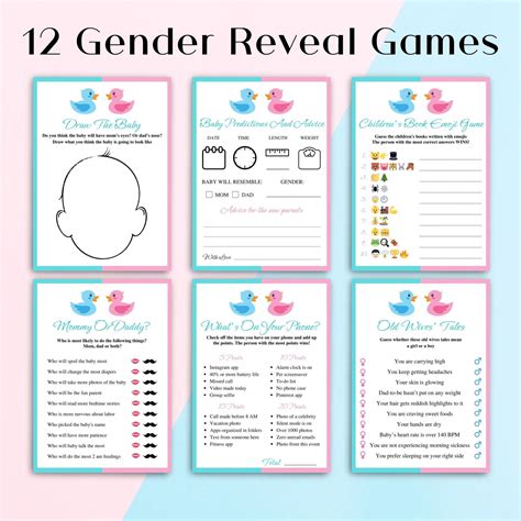 Free Printable Gender Reveal Games