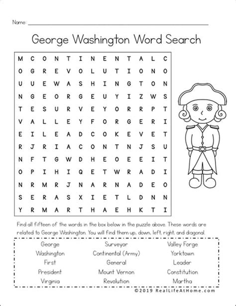 Free Printable George Washington Worksheets