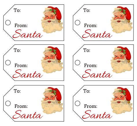 Free Printable Gift Tags From Santa