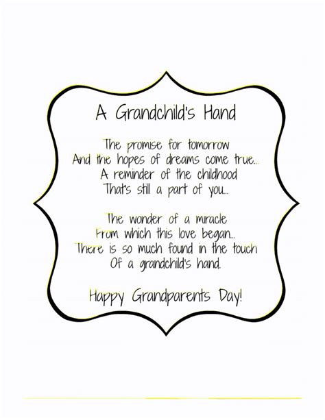 Free Printable Grandparents Day Poems