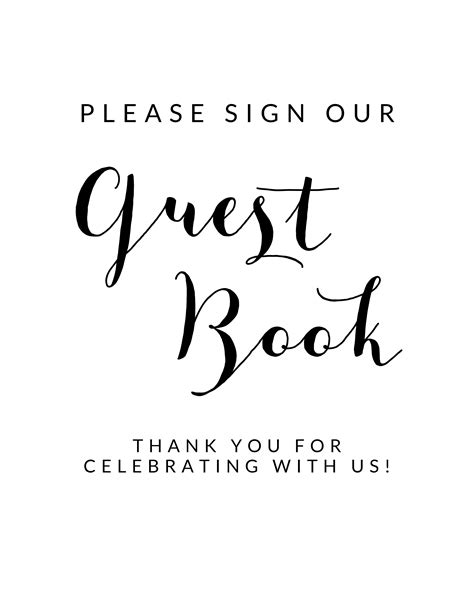 Free Printable Guest Book Sign Template