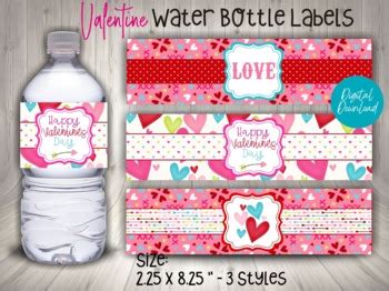 Free Printable Happy Valentines Day Water Bottle Labels