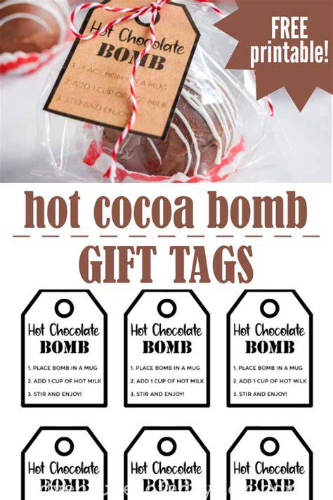 Free Printable Hot Chocolate Bomb Gift Tags