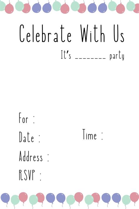 Free Printable Invite Templates