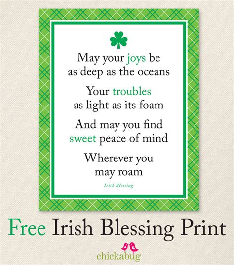 Free Printable Irish Blessing