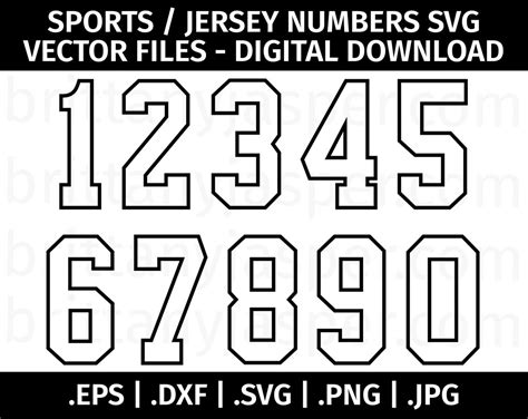 Free Printable Jersey Numbers