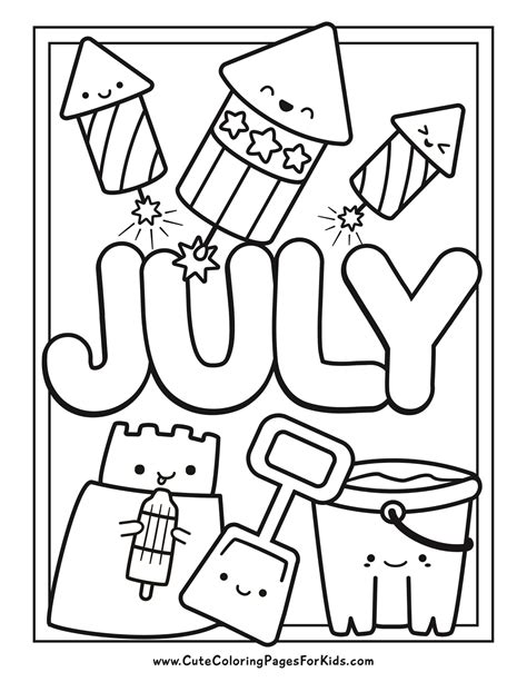 Free Printable July Coloring Pages