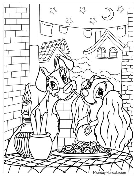Free Printable Lady And The Tramp Coloring Pages