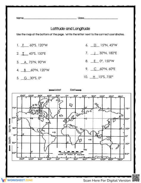 Free Printable Latitude And Longitude Worksheets