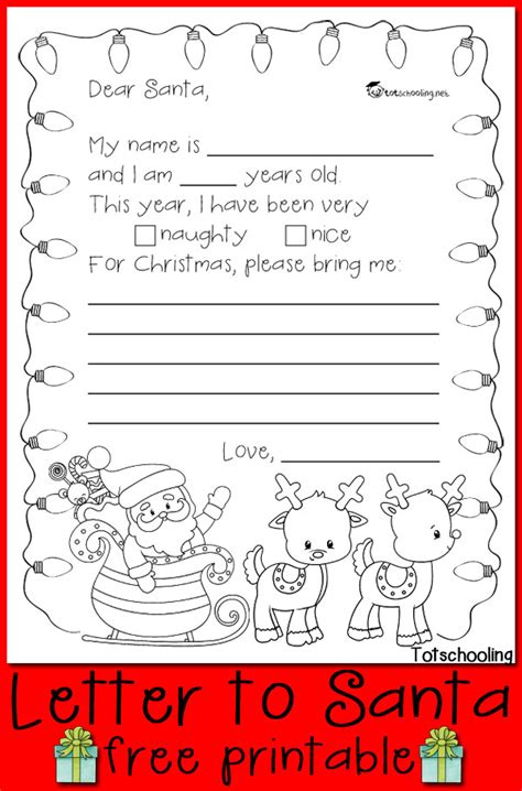 Free Printable Letter To Santa Templates