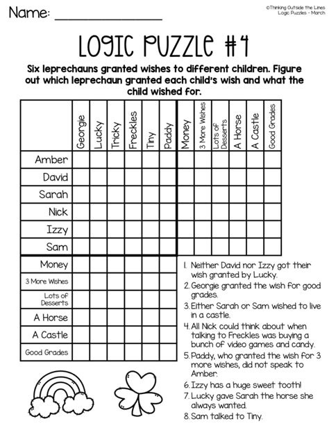 Free Printable Logic Puzzles With Answers Without Grid