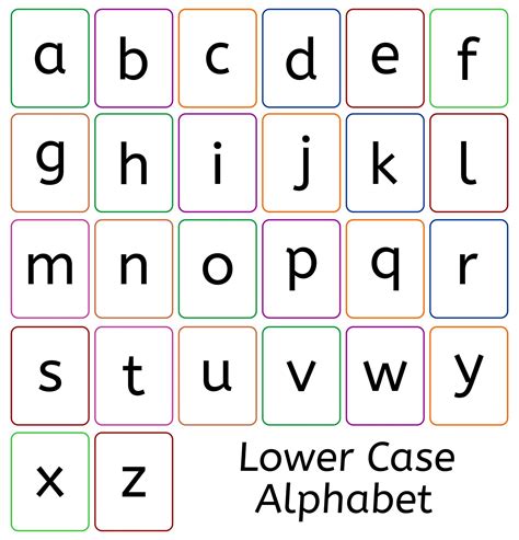 Free Printable Lower Case Alphabet Letters