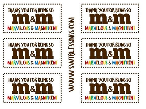 Free Printable M&m Gift Tags