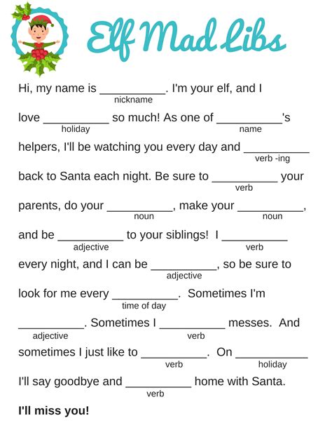 Free Printable Mad Libs For Christmas